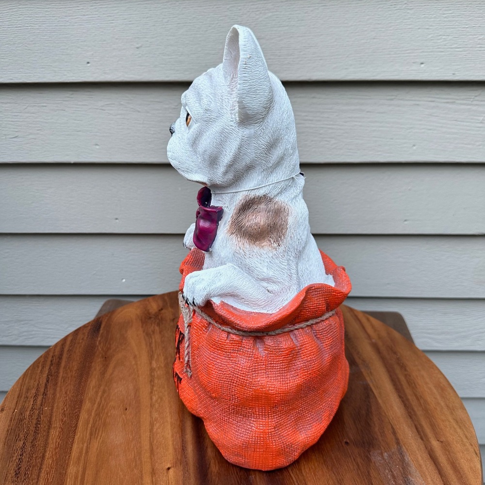 Humane Society French Bulldog Halloween Trick or Treat Sack Figurine 14in White - Picture 5 of 14
